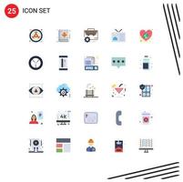 Pack of 25 Modern Flat Colors Signs and Symbols for Web Print Media such as vintage output device bag global network manufacturing Editable Vector Design Elements