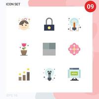 Set of 9 Modern UI Icons Symbols Signs for anemone grid ideas tulip easter Editable Vector Design Elements