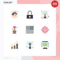 Set of 9 Modern UI Icons Symbols Signs for anemone grid ideas tulip easter Editable Vector Design Elements