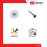 User Interface Pack of 4 Basic Flat Icons of diet medical macaroon bade soup Editable Vector Design Elements