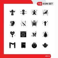 conjunto de 16 iconos de interfaz de usuario modernos símbolos signos para laberinto halloween transporte aves vacaciones elementos de diseño vectorial editables vector