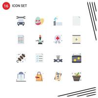 16 Universal Flat Color Signs Symbols of fire file platform document file Editable Pack of Creative Vector Design Elements