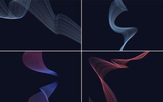 Collection of geometric minimal lines pattern set vector