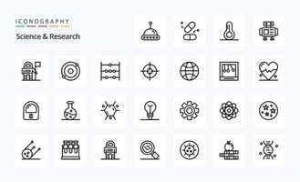 25 Science Line icon pack vector