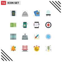 Set of 16 Commercial Flat Colors pack for soccer game image football light Editable Pack of Creative Vector Design Elements