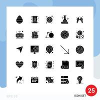 User Interface Pack of 25 Basic Solid Glyphs of icecream science knowledge winter science information science and education Editable Vector Design Elements