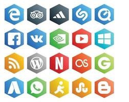 20 Social Media Icon Pack Including groupon netflix nvidia cms rss vector