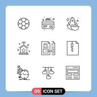 9 Universal Outline Signs Symbols of file data chicken account intelligent home Editable Vector Design Elements