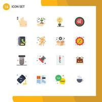 Universal Icon Symbols Group of 16 Modern Flat Colors of contacts business fintech innovation bangladeshi bangla Editable Pack of Creative Vector Design Elements