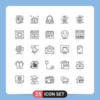 25 iconos creativos signos y símbolos modernos de gas camping caminadora linterna amoroso elementos de diseño vectorial editables vector