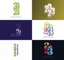 Big Collection of 2023 Happy New Year symbols Cover of business diary for 2023 with wishes vector