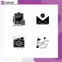 Solid Glyph concept for Websites Mobile and Apps accounting creative finance email camera Editable Vector Design Elements
