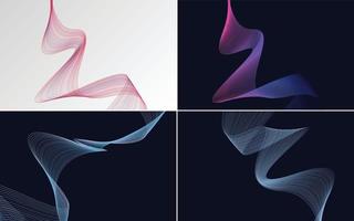 Add a modern touch to your presentation with this wave curve abstract vector background pack