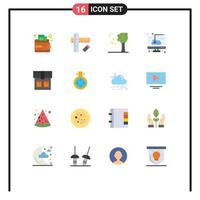Set of 16 Commercial Flat Colors pack for flask fashion night bag installation Editable Pack of Creative Vector Design Elements