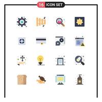 Mobile Interface Flat Color Set of 16 Pictograms of finance plumber graph mechanical puzzle Editable Pack of Creative Vector Design Elements