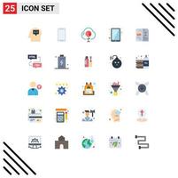 Flat Color Pack of 25 Universal Symbols of design touchscreen cloud tablet investment Editable Vector Design Elements