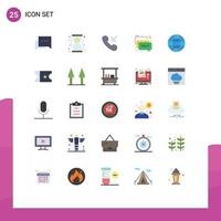 Universal Icon Symbols Group of 25 Modern Flat Colors of world internet call globe help Editable Vector Design Elements