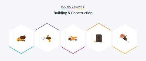edificio y construcción 25 paquete de iconos planos que incluye sierra. madera. construcción. cerrado. construcción vector