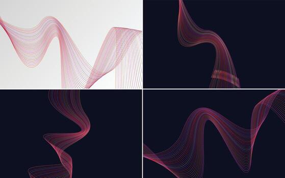 Collection of geometric minimal lines pattern set vector