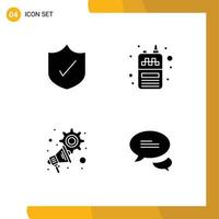 4 Creative Icons Modern Signs and Symbols of antivirus megaphone phone wireless chatting Editable Vector Design Elements