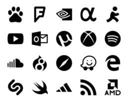 20 Social Media Icon Pack Including waze safari utorrent drupal sound vector