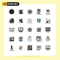 Stock Vector Icon Pack of 25 Line Signs and Symbols for thanksgiving protection environment pen add Editable Vector Design Elements