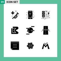 9 Thematic Vector Solid Glyphs and Editable Symbols of space crypto currency device crypto bit bay Editable Vector Design Elements