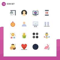 16 Flat Color concept for Websites Mobile and Apps stopwatch mobile news devices cellphone Editable Pack of Creative Vector Design Elements