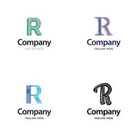 letra r diseño de paquete de logotipos grandes diseño de logotipos modernos y creativos para su negocio vector