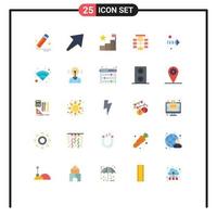 Set of 25 Modern UI Icons Symbols Signs for right arrow graph database chart Editable Vector Design Elements