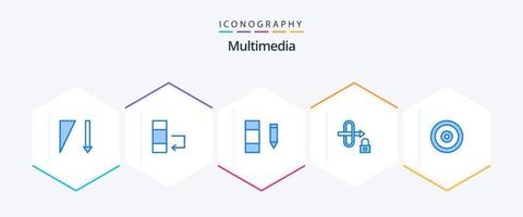 Multimedia 25 Blue icon pack including . web. edit. target. mobile vector