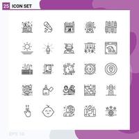 25 Creative Icons Modern Signs and Symbols of control options online location gear Editable Vector Design Elements