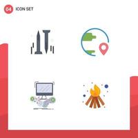 Modern Set of 4 Flat Icons and symbols such as nail gaming delivery location multiplayer Editable Vector Design Elements