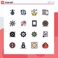16 Creative Icons Modern Signs and Symbols of working configuration man affiliate lover Editable Creative Vector Design Elements