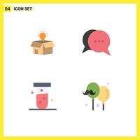 Stock Vector Icon Pack of 4 Line Signs and Symbols for box tube solution conversation test Editable Vector Design Elements