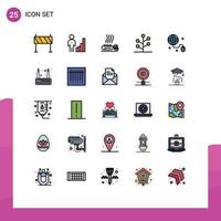 User Interface Pack of 25 Basic Filled line Flat Colors of nature forest graph spa heat Editable Vector Design Elements