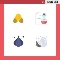 4 Flat Icon concept for Websites Mobile and Apps beach onion clothing laboratory food Editable Vector Design Elements