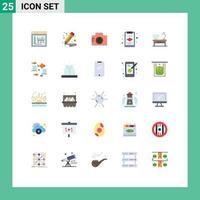 Set of 25 Modern UI Icons Symbols Signs for fish office image living layer Editable Vector Design Elements