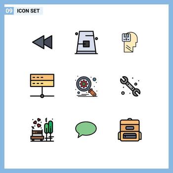 9 Creative Icons Modern Signs and Symbols of server data hat admin user Editable Vector Design Elements