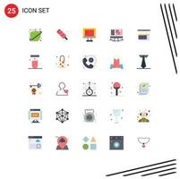 Stock Vector Icon Pack of 25 Line Signs and Symbols for cargo web computer window computer Editable Vector Design Elements