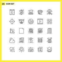 Universal Icon Symbols Group of 25 Modern Lines of gdpr secure group money finance Editable Vector Design Elements