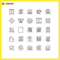 Universal Icon Symbols Group of 25 Modern Lines of gdpr secure group money finance Editable Vector Design Elements