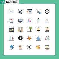 Pictogram Set of 25 Simple Flat Colors of programmer develop speaker coding website Editable Vector Design Elements