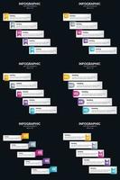 mejore su presentación con el paquete de infografías vectoriales 6. incluyendo diagramas de ciclo y líneas de tiempo vector