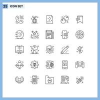 Universal Icon Symbols Group of 25 Modern Lines of mark food globe coconut project Editable Vector Design Elements