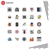 Set of 25 Modern UI Icons Symbols Signs for business layout ad grid easter Editable Vector Design Elements