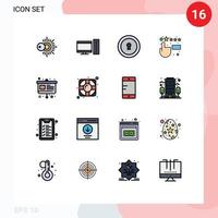 16 User Interface Flat Color Filled Line Pack of modern Signs and Symbols of help easel private chart feedback Editable Creative Vector Design Elements