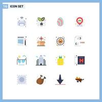 conjunto de 16 iconos modernos de la interfaz de usuario signos de símbolos para el regreso a la escuela pin enchufe mapa primavera paquete editable de elementos de diseño de vectores creativos