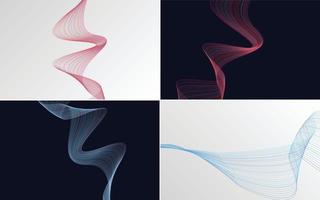 Our set of 4 vector line backgrounds adds a modern touch