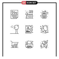 9 Creative Icons Modern Signs and Symbols of file nature lump birds wireless Editable Vector Design Elements